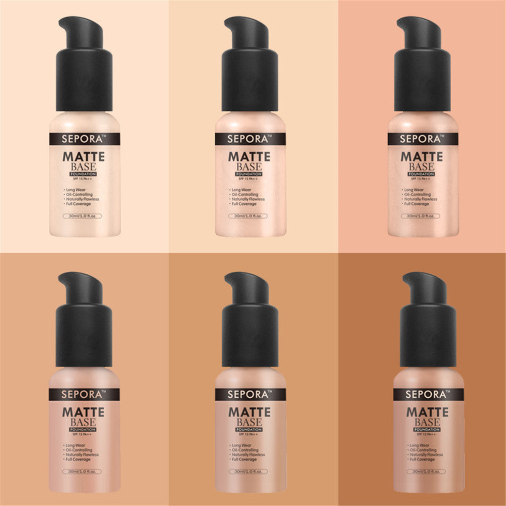 Matte Waterproof Liquid Foundation & Concealer – Full Coverage Face Makeup