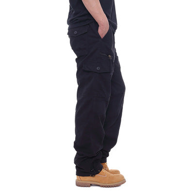 Men’s Plus Size Multi-Pocket Cargo Pants – Elastic Waist Casual Trousers