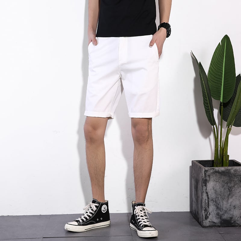 Men’s Casual Solid Color Cotton Shorts – Loose-Fit Summer Everyday Shorts