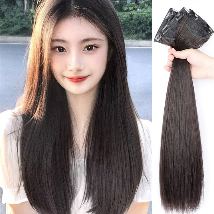 3-Piece Fluffy Hair Volume Invisible Extensions – Seamless 45cm & 60cm Hairpieces for Women