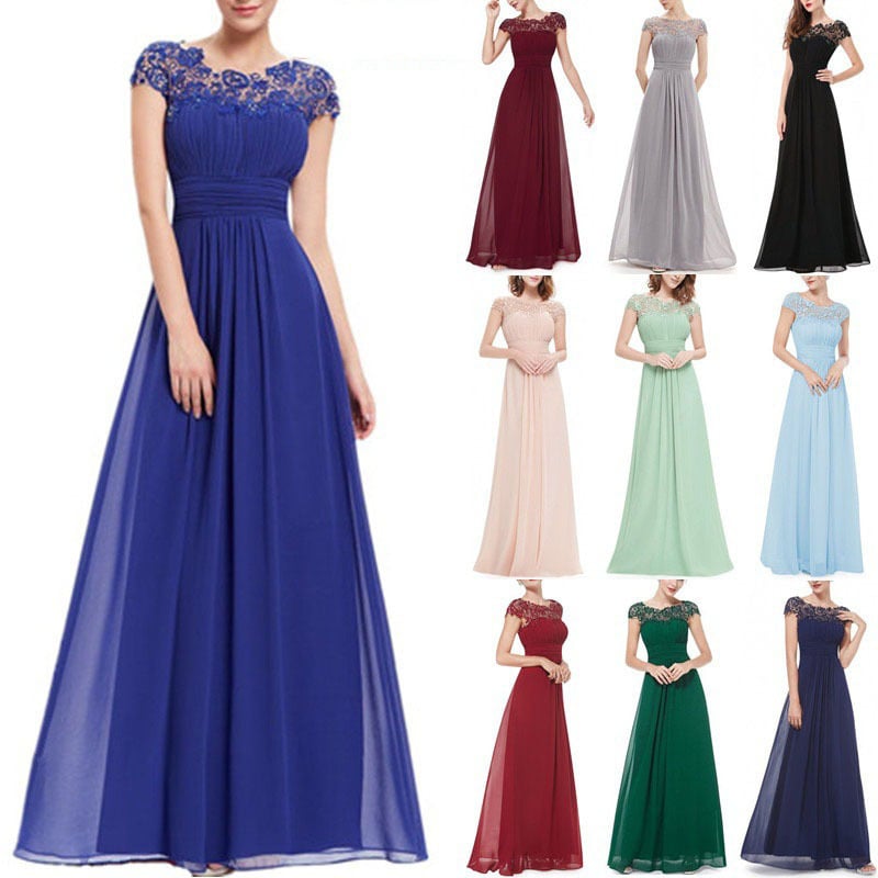 Elegant Backless Lace Maxi Dress – Women’s Formal Evening Party Dress