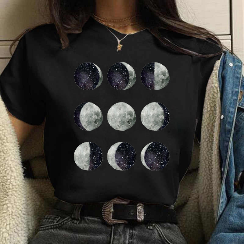 Aesthetic Universe Planets Graphic T-Shirt for Women