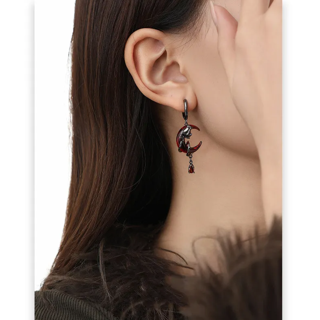 Women’s Asymmetric Tassel Rose Earrings – Romantic Floral Dangle Jewelry