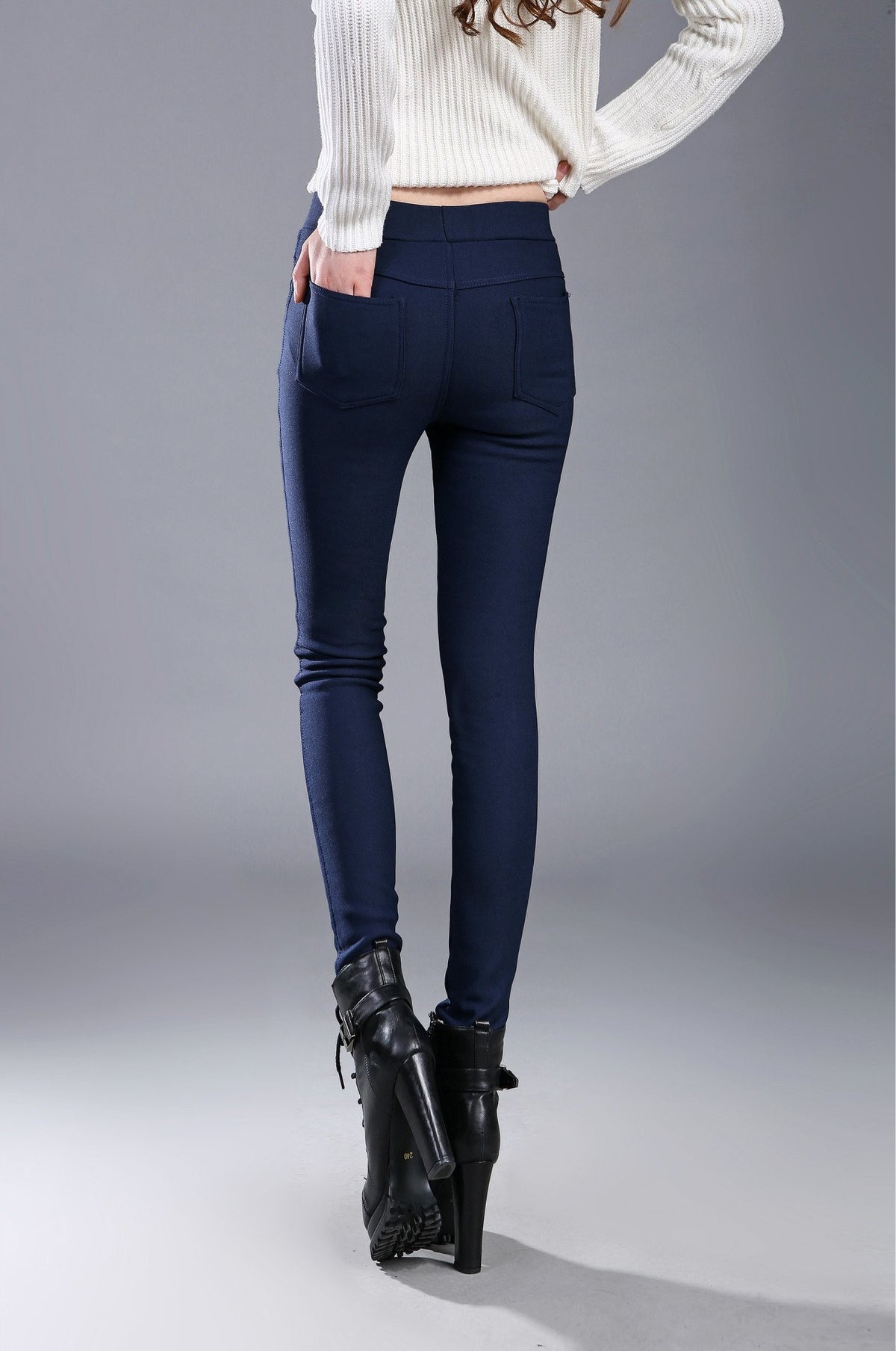 Women’s Plus Size Thick Fleece-Lined Winter Leggings – Warm Cotton Slim-Fit Pants, 5 Colors, S–4XL