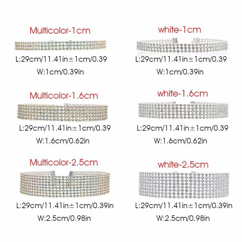 Trendy Choker Necklace with Full Rhinestone Design