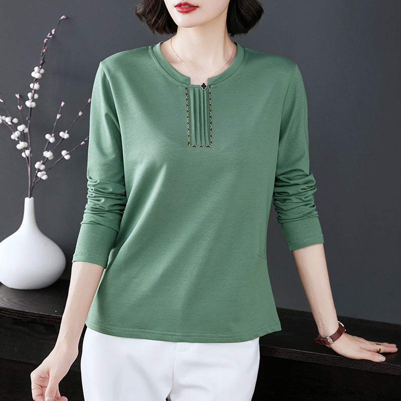 Cotton Long Sleeve T-Shirt for Women (Plus Size)