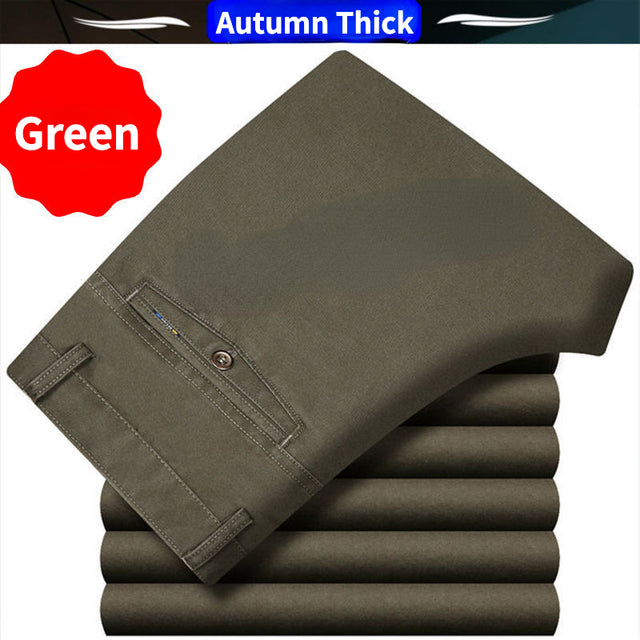 Men’s Stretch Cotton Suit Pants – Slim Summer Business Casual Trousers