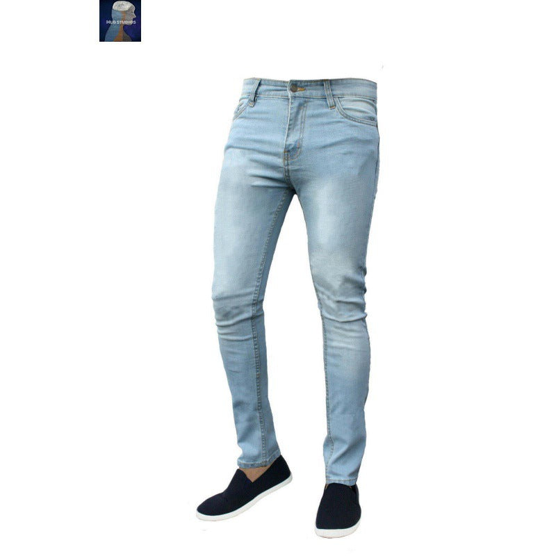 Men’s Stretch Skinny Slim-Fit Jeans – Mid-Waist Casual Denim Pants, S–3XL