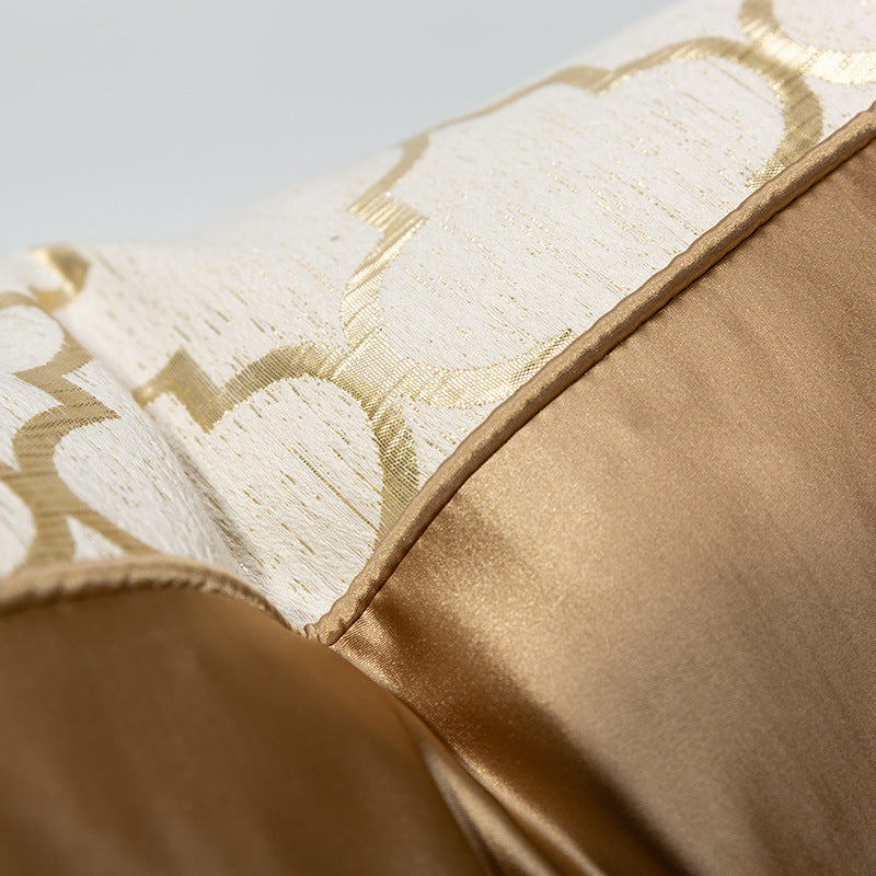 Modern Diamond Pattern Champagne Gold Pillow Cover – Elegant 45x45cm Cushion