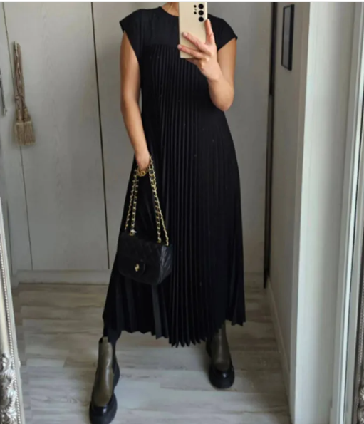 ChicEase Loose Solid Color Dress for Women – Relaxed Fit Casual Dress