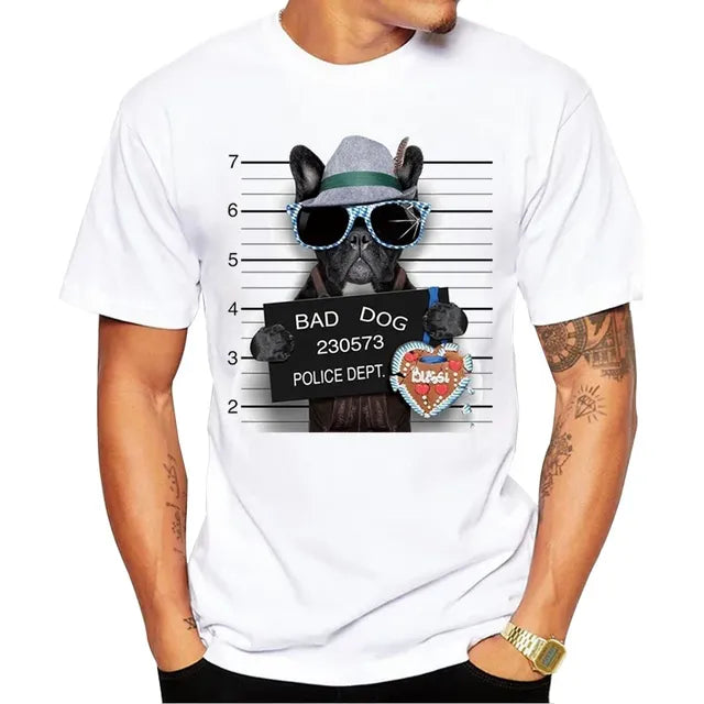 Men’s French Bulldog Graphic T-Shirt – Breathable Casual Dog Lover Tee, S–5XL