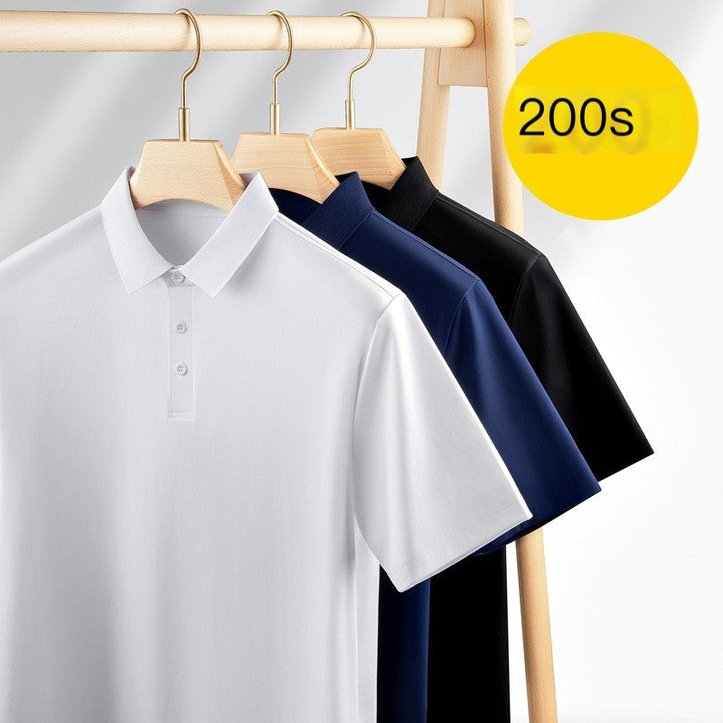 Men’s 5A Antibacterial Short Sleeve Polo Shirt – Breathable Business Casual Summer Polo