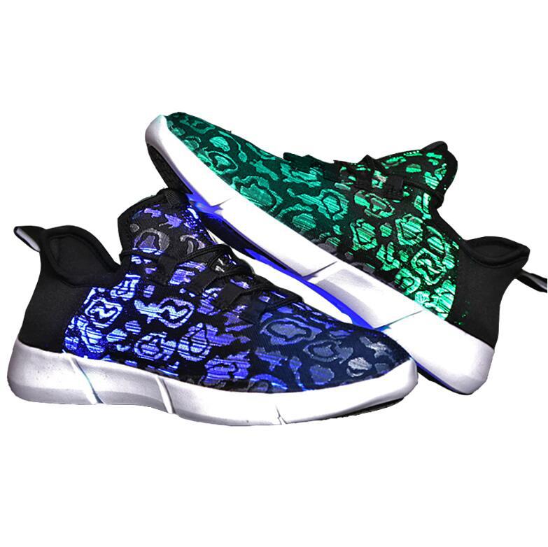 Unisex LED Fiber Optic Sneakers – Rechargeable Light-Up Shoes for Men and Women