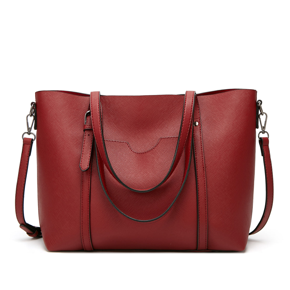 Trendy Cross Pattern PU Tote Bag for Women – Large Cross-Textured Shoulder Handbag with Zipper
