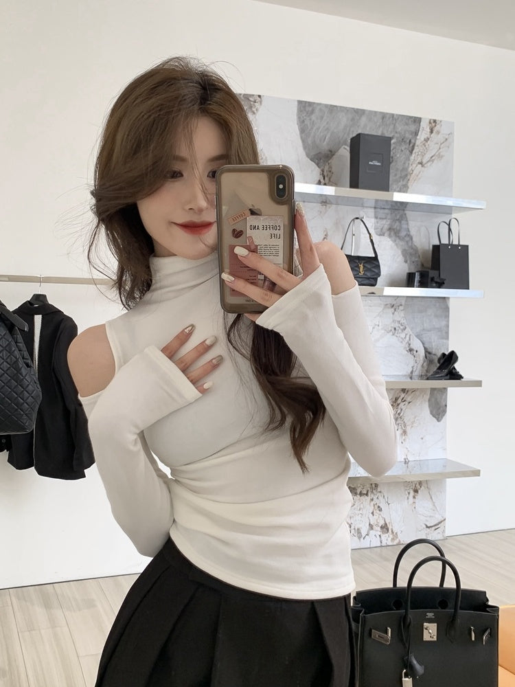 Slim Long Sleeve Turtleneck T-shirt for Women