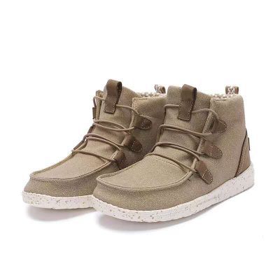 Canvas Flat Ankle Boots