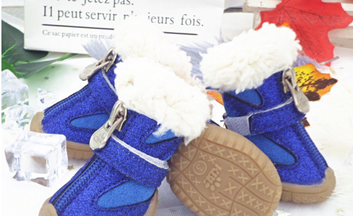 Warm Dog Snow Boots – Non-Slip Suede Winter Booties with Lamb Velvet Lining
