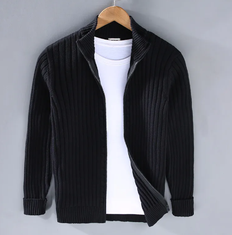 Men’s Personalized Sweater Coat – Cotton Loose-Fit Casual Knit Layer, 4 Colors, M–3XL