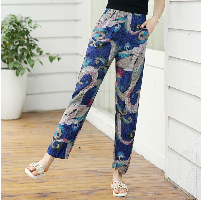 Women’s Loose High-Waist Casual Pants – Lightweight Cropped Straight-Leg Harem Trousers, XL–5XL