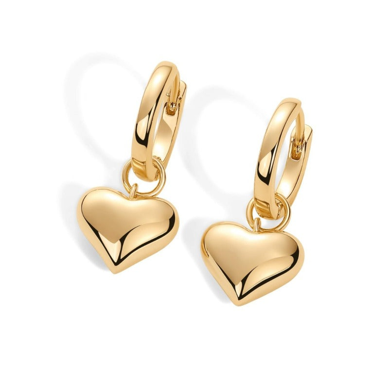 14K Love Pendant Earrings for Women – Romantic Heart-Inspired Jewelry