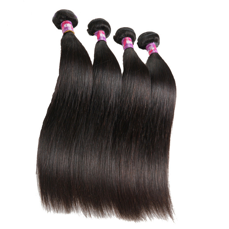 Brazilian Straight Human Hair Extensions – Natural Real Hair, 8–30 Inch