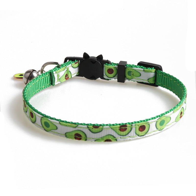 Fruit Print Cat Collar – Adjustable Polyester Webbing Collar in 5 Cute Designs