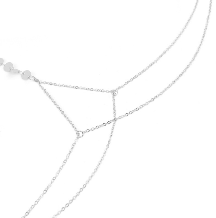 Copper Sequin Body Chain – Bikini & Beach Accessory in Silver or Gold