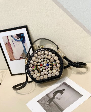 Pearl Round Makeup Bag, Shoulder Crossbody Bag
