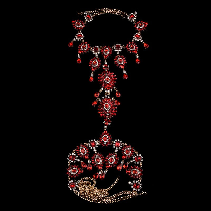 Women’s Multi-Layer Rhinestone Body Chain Necklace – Geometric Statement Jewelry, 6 Colors