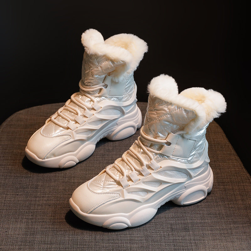 Fleece-Lined Cotton Winter Boots