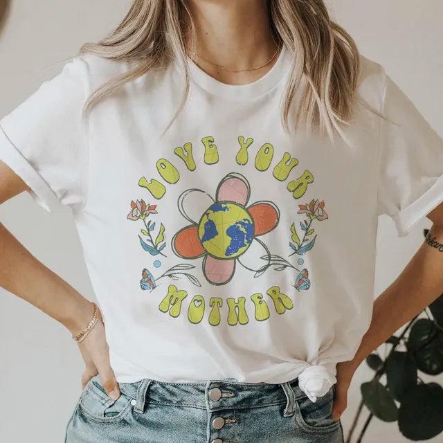 Women’s 90s Smile Letter Graphic T-Shirt – Retro Casual Short Sleeve Tee