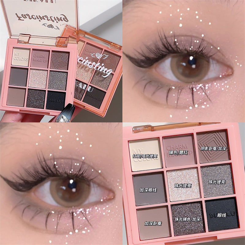 DIKALU Sunset Glow 9-Color Eyeshadow Palette – Matte & Shimmer