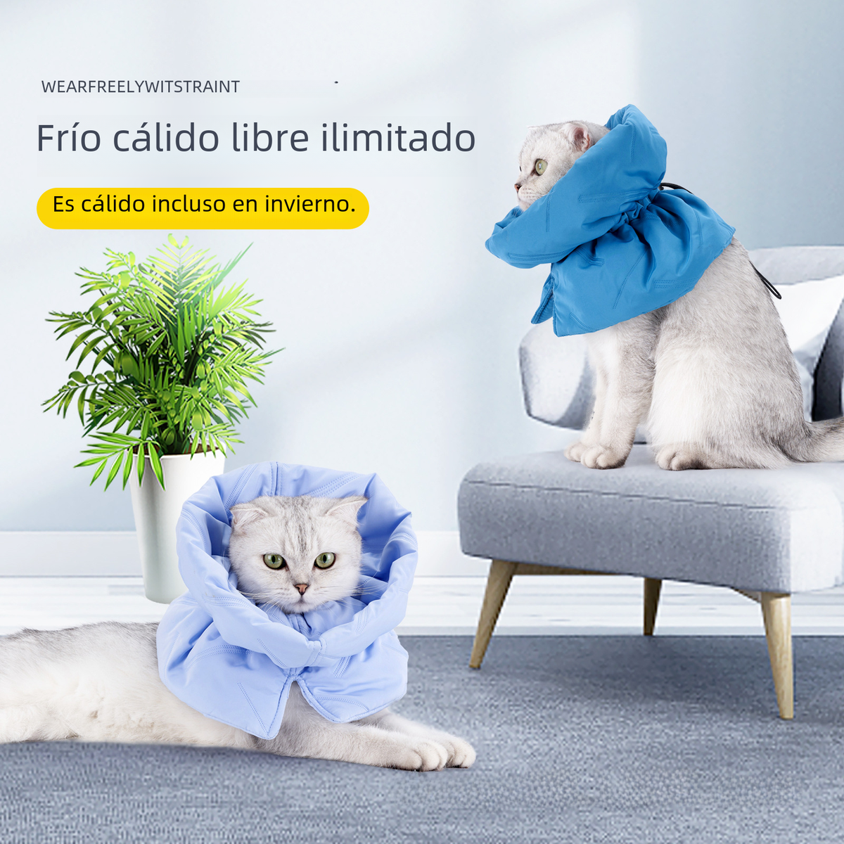 Warm Cat Collar Scarf – Soft Woven Neck Warmer for Cats, Post-Surgery Comfort & Everyday Wear