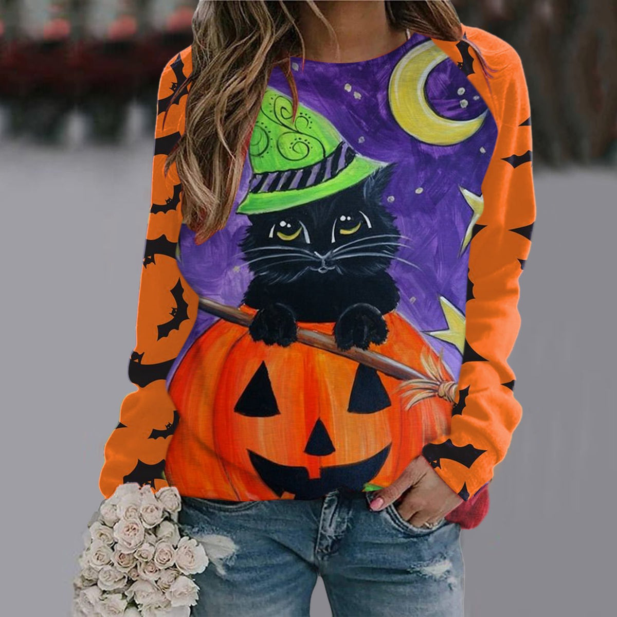 Printed Long Sleeve T-shirt for Women