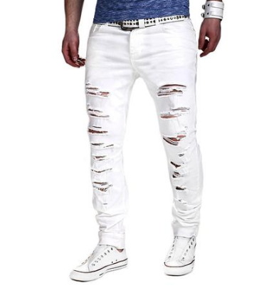 Men’s Distressed Washed Casual Pants – Vintage Streetwear Trousers