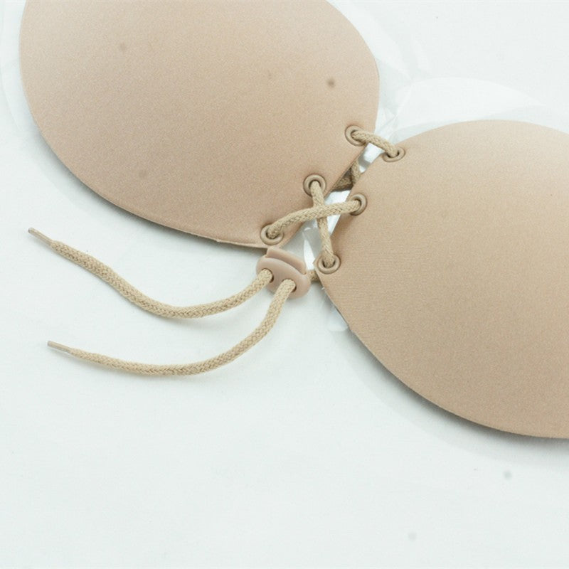 Invisible Silicone Drawstring Bra – Strapless Backless Adhesive Push-Up Bra