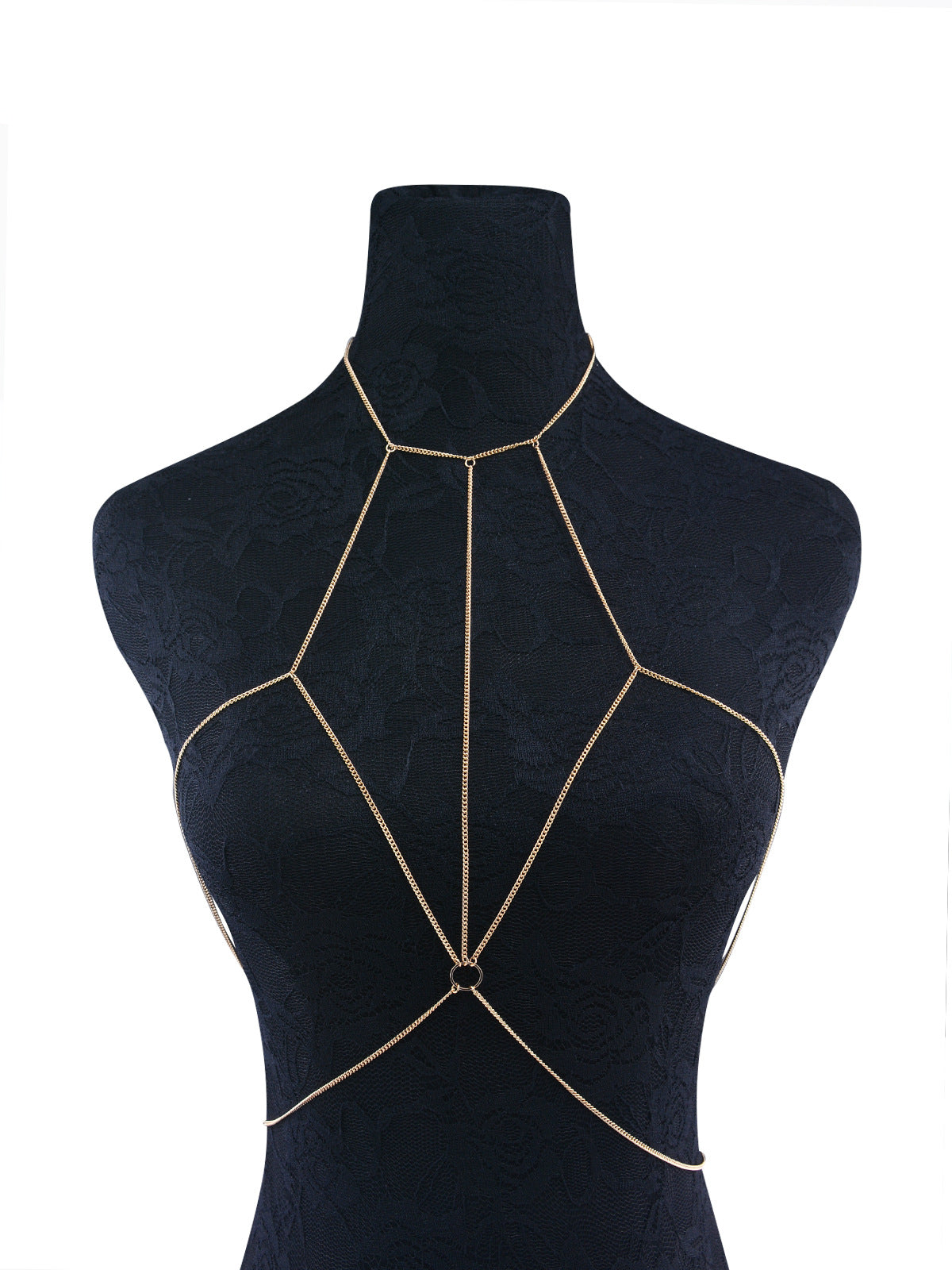Women’s Geometric Body Chain – Lightweight Gold & Silver Street Fashion Chest Jewelry