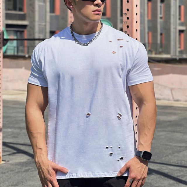 Men’s Oversized Cotton Sports T-Shirt – Breathable Loose Fit Round Neck Tee, M–3XL