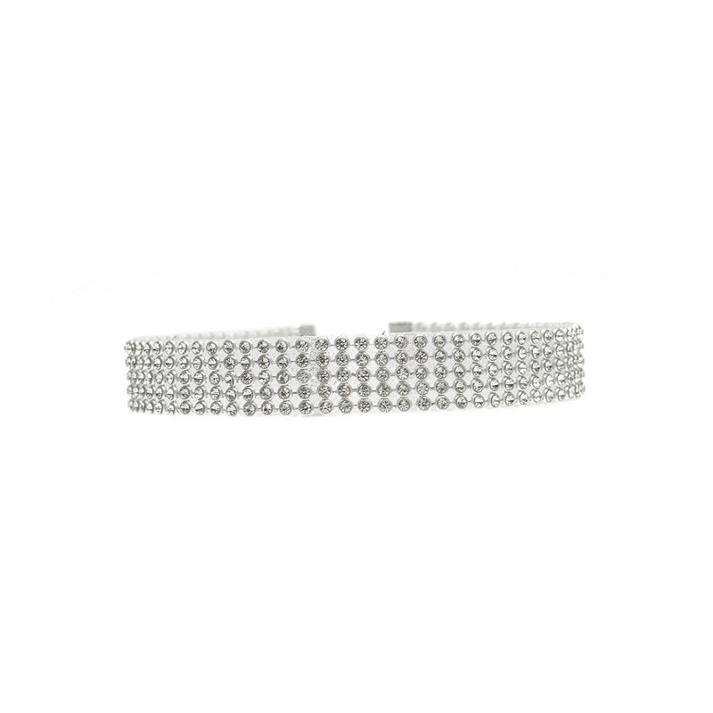 Trendy Choker Necklace with Full Rhinestone Design