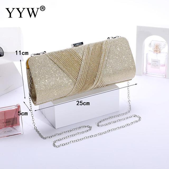 Sequined Glitter Evening Clutch Bag for Women – Sparkling Dumpling Shoulder Bag with Chain Strap