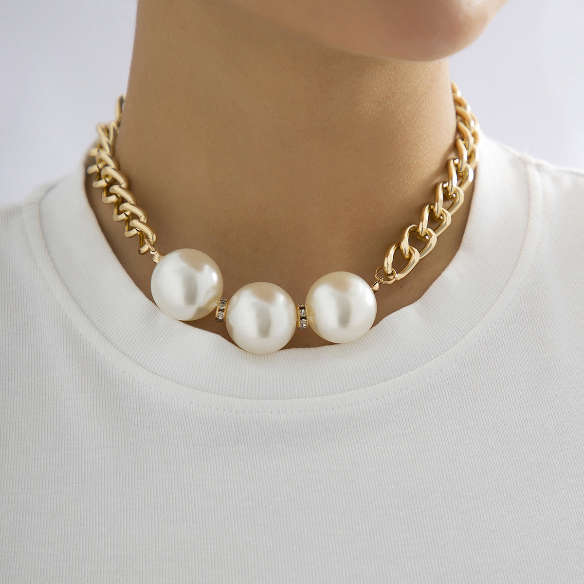 Minimalist French-Inspired Pearl Choker Necklace