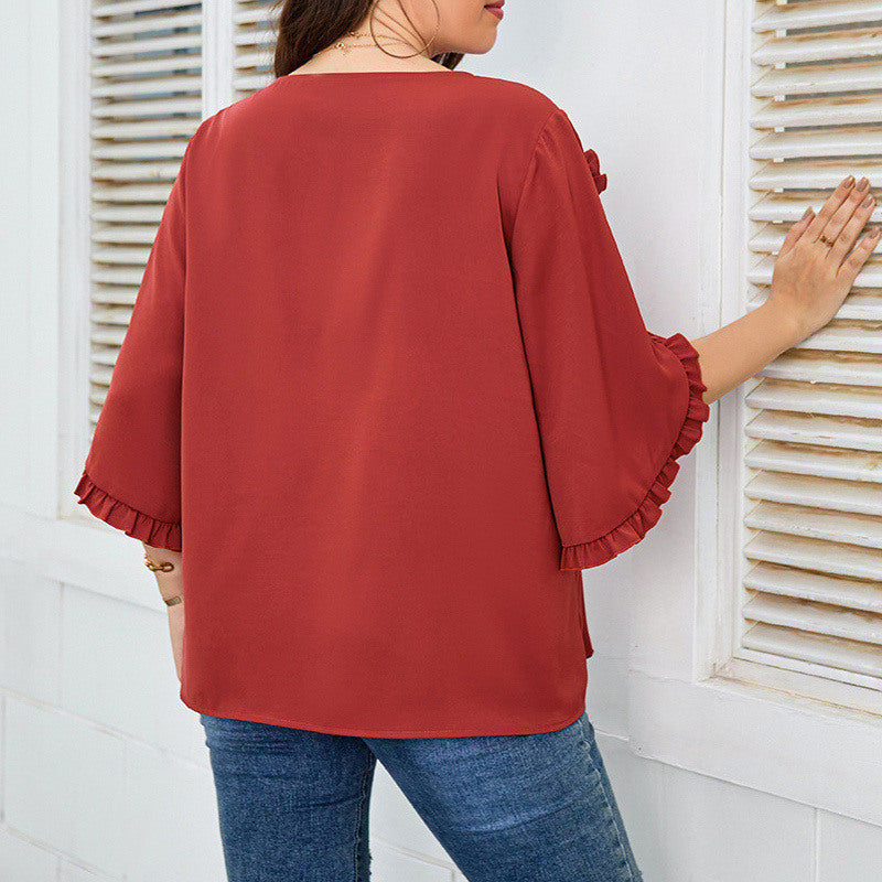 Women’s Plus Size Stylish Loose Top – Casual Relaxed Fit Fashion Shirt