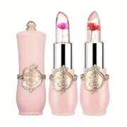 2 PCs Color Changing Dried Flower Jelly Lipstick