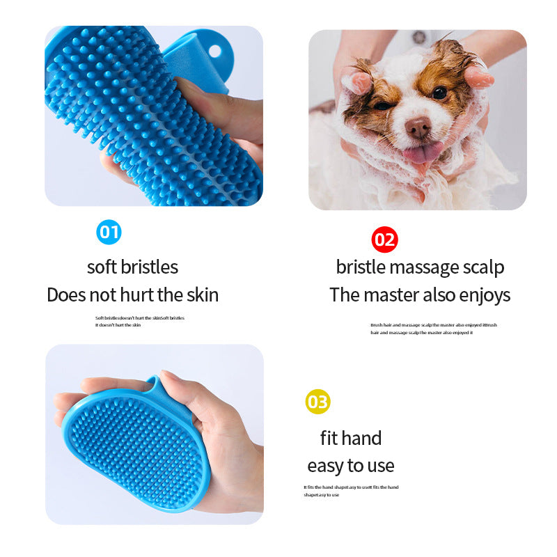 Soft Rubber Pet Grooming Massage Brush – Dog & Cat Bathing & Shedding Comb