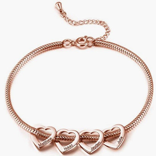 Personalized Adjustable Stainless Steel Heart Anklet
