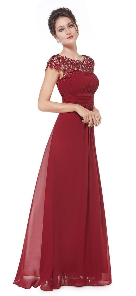 Elegant Backless Lace Maxi Dress – Women’s Formal Evening Party Dress