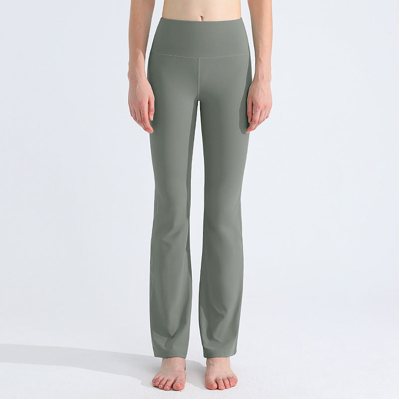 Women’s Antibacterial High-Elastic Yoga Pants – Quick-Dry Nude-Feel Flared Fitness Leggings, S–XL