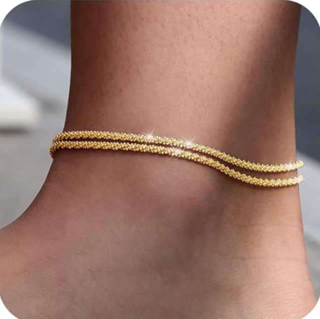 Unisex Daily Wear Oversized Chain Anklet – Titanium Steel Layered Statement Jewelry