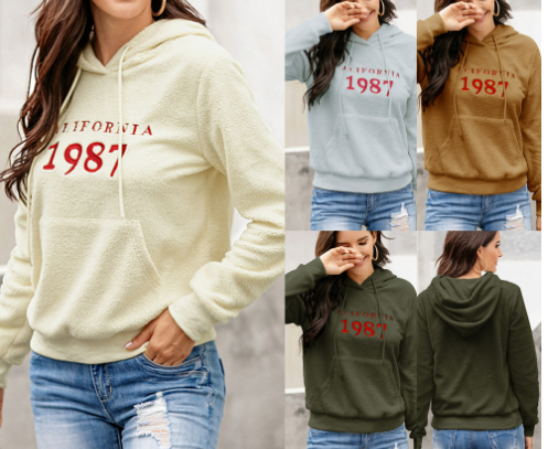 Women’s Embroidered Plush Pullover Sweater Jacket – Loose Lamb Fleece Casual Top, 4 Colors, S–XL