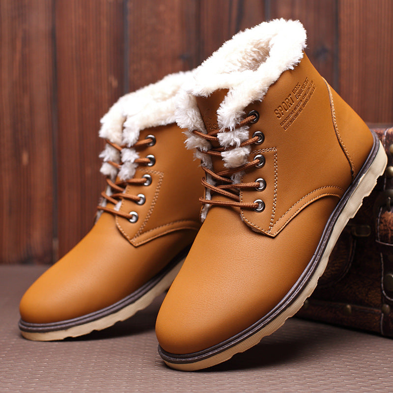 Men's High-Top Cashmere Martin Boots